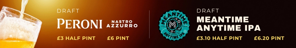 Peroni and Meantime IPA available on tap!